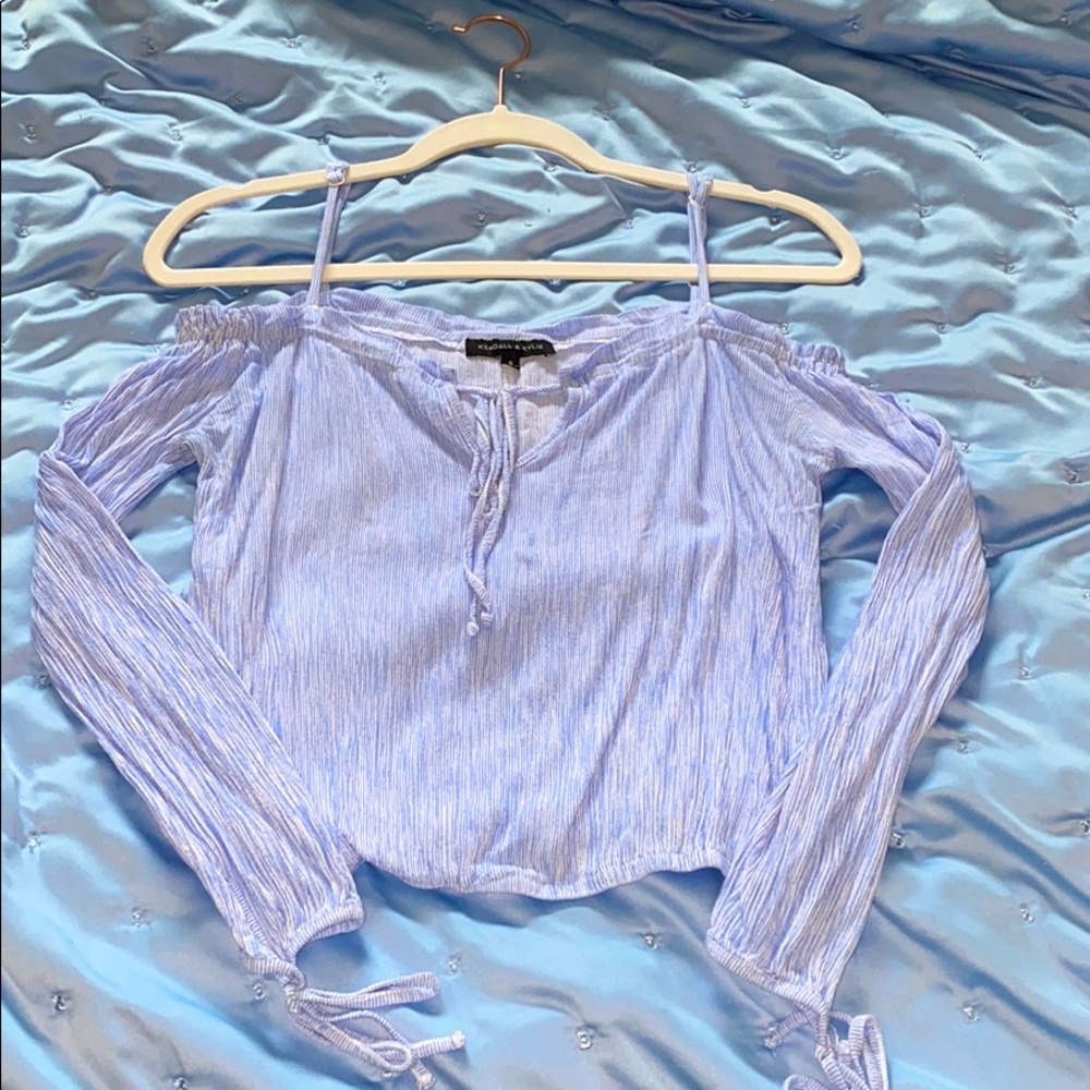 Blue and White Kendall and Kylie Top